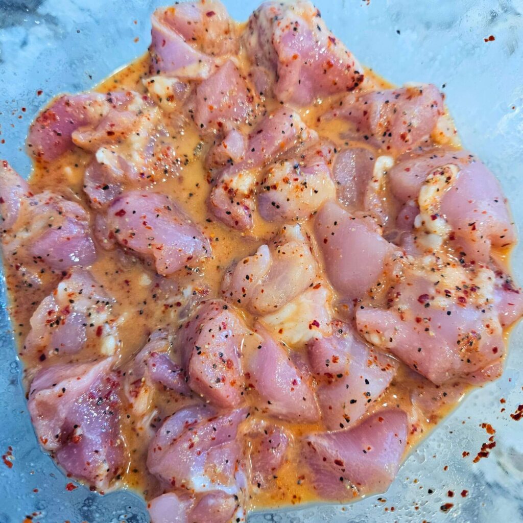 Korean Fried Chicken being marinated.