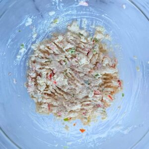 Crab rangoon mixture  combined.