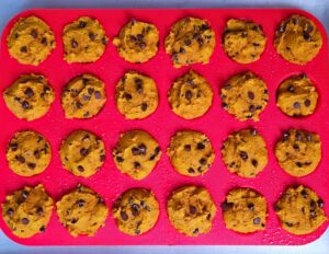 Protein pumpkin muffins after baking.